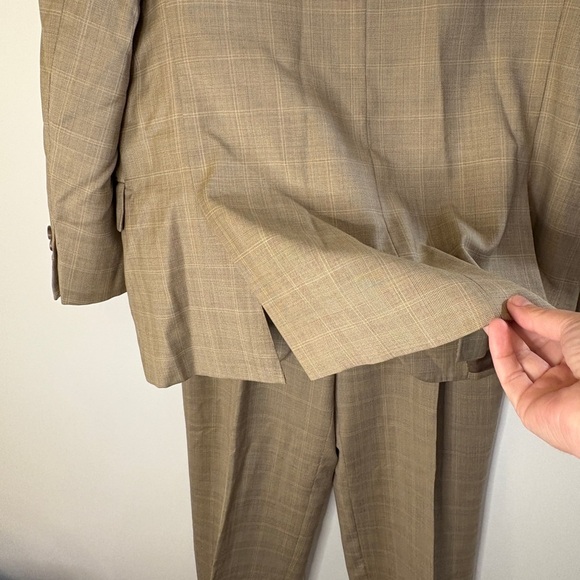 Burberry Tan Windowpane Wool Men's Suit - Picture 7 of 16